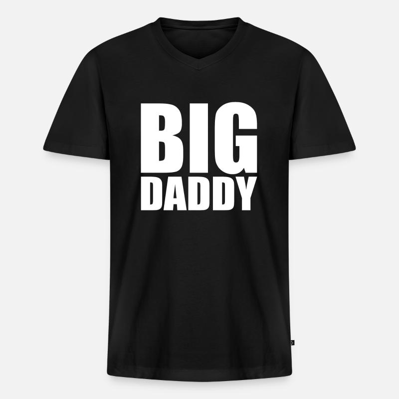 Big daddy - Männer Premium Bio T-Shirt mit V-Ausschnitt - Schwarz