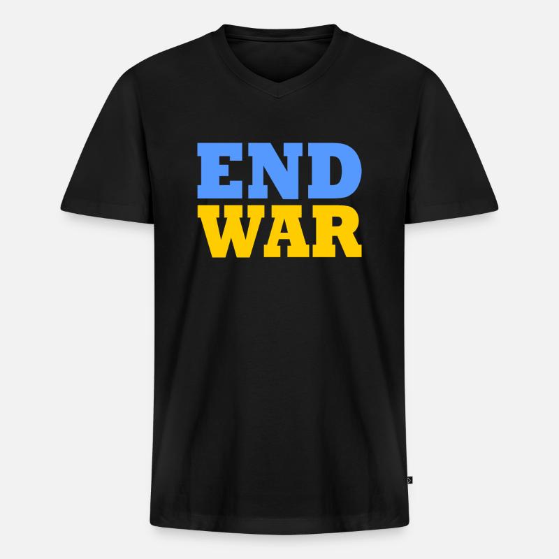 End war - Männer Premium Bio T-Shirt mit V-Ausschnitt - Schwarz