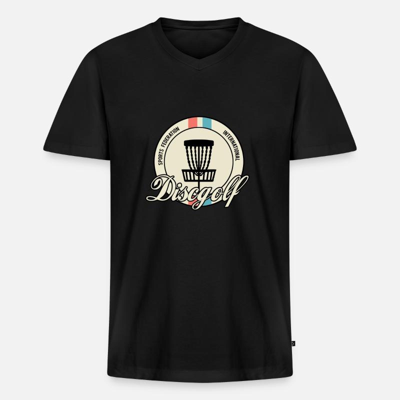 discgolf - Männer Premium Bio T-Shirt mit V-Ausschnitt - Schwarz