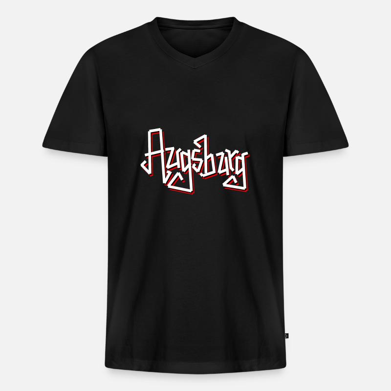 Augsburg - Männer Premium Bio T-Shirt mit V-Ausschnitt - Schwarz