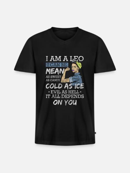 Leo superstition characteristics Leo - Men's Premium Organic T-shirt with V-neck - black