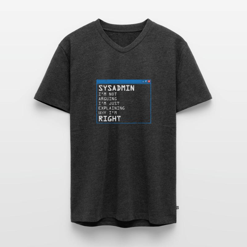System Admin Administrator Computer Programmierer Männer Premium Bio T-Shirt mit V-Ausschnitt