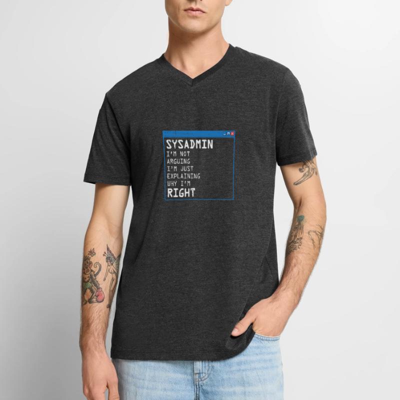 System Admin Administrator Computer Programmierer Männer Premium Bio T-Shirt mit V-Ausschnitt