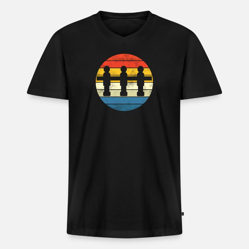 Geschenkidee Tischfussball Kicker Design - Männer Premium Bio T-Shirt mit V-Ausschnitt - Schwarz