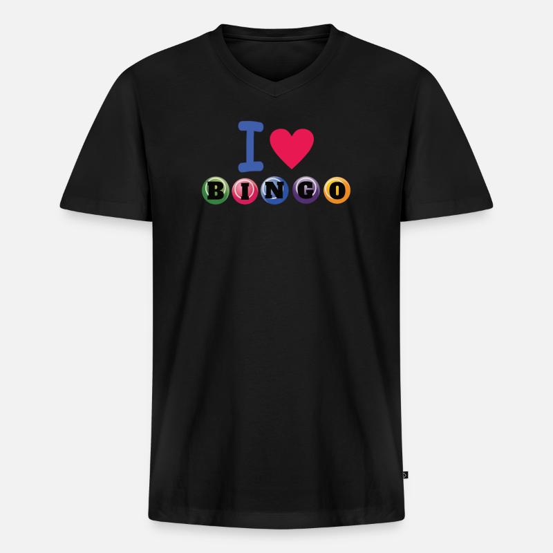 Bingo Spieler Geschenk Geschenkidee - Männer Premium Bio T-Shirt mit V-Ausschnitt - Schwarz