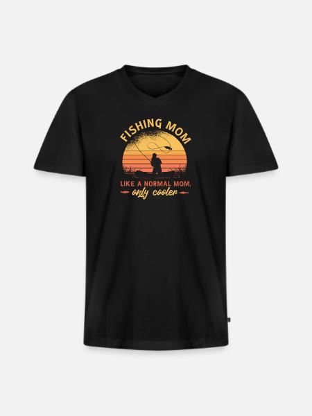 Angler Gift Idea Hobby Fishing - Men's Premium Organic T-shirt with V-neck - black