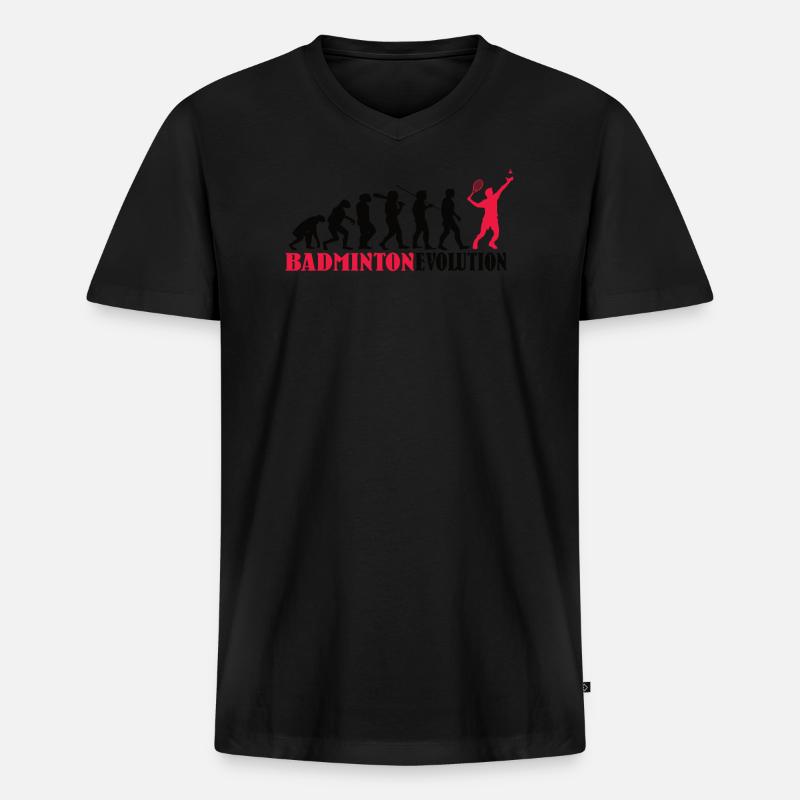 Badminton Spieler Geschenkidee Design - Männer Premium Bio T-Shirt mit V-Ausschnitt - Schwarz
