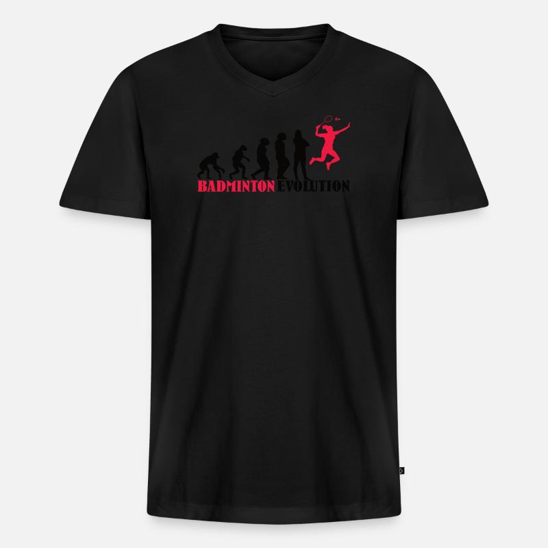 Badminton Spieler Geschenkidee Design - Männer Premium Bio T-Shirt mit V-Ausschnitt - Schwarz