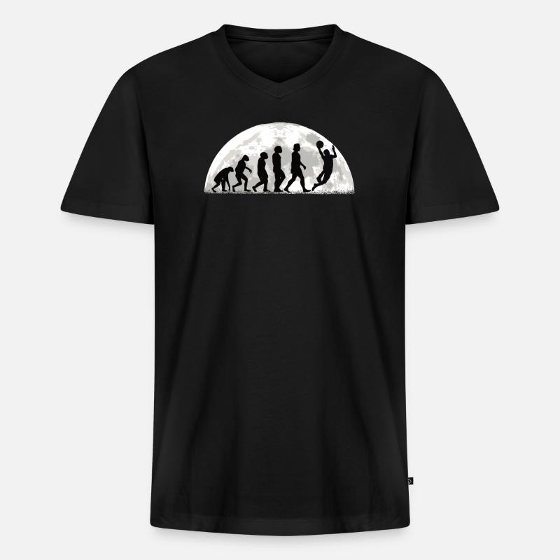 Basketball Geschenkidee Sport Design - Männer Premium Bio T-Shirt mit V-Ausschnitt - Schwarz