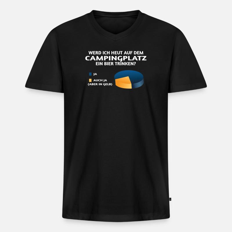 Camper Geschenkidee Camping - Männer Premium Bio T-Shirt mit V-Ausschnitt - Schwarz