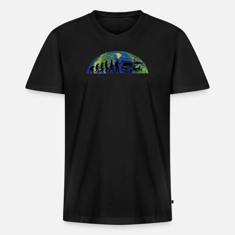 Camper Geschenkidee Camping - Männer Premium Bio T-Shirt mit V-Ausschnitt - Schwarz
