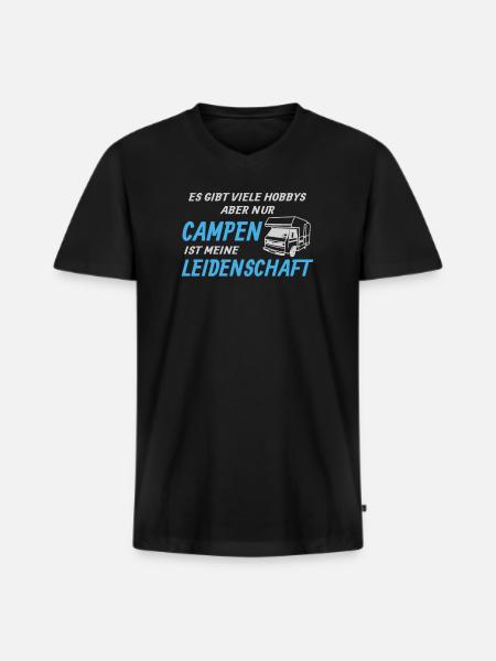 Camper Geschenkidee Camping - Männer Premium Bio T-Shirt mit V-Ausschnitt - Schwarz