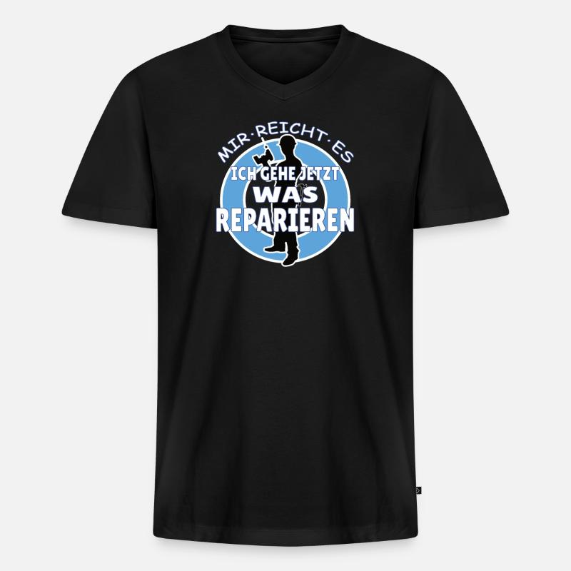Heimwerker Geschenkidee Handwerker - Männer Premium Bio T-Shirt mit V-Ausschnitt - Schwarz