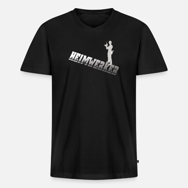 Heimwerker Geschenkidee Handwerker - Männer Premium Bio T-Shirt mit V-Ausschnitt - Schwarz