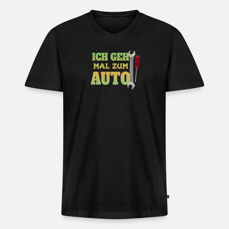 Heimwerker Geschenkidee Handwerker - Männer Premium Bio T-Shirt mit V-Ausschnitt - Schwarz