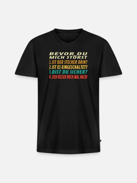 Heimwerker Geschenkidee Handwerker - Männer Premium Bio T-Shirt mit V-Ausschnitt - Schwarz