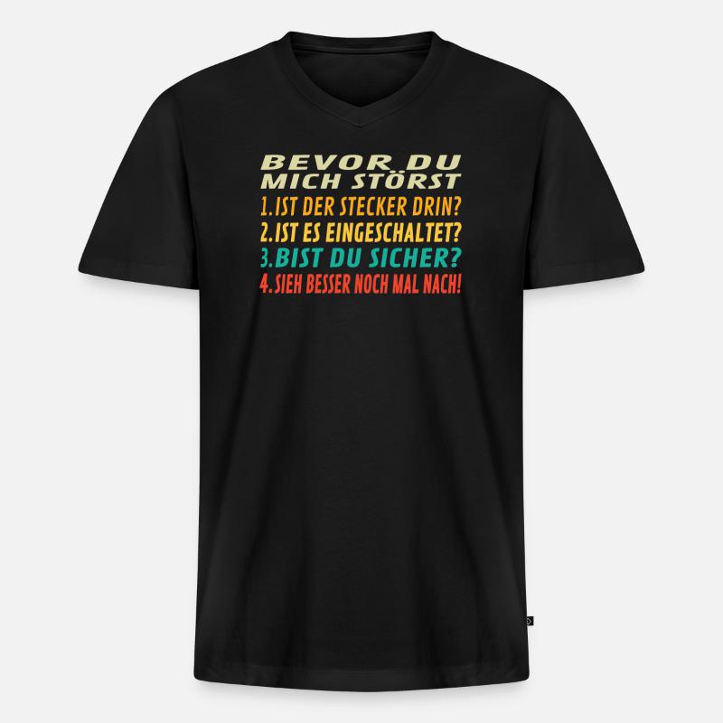 Heimwerker Geschenkidee Handwerker - Männer Premium Bio T-Shirt mit V-Ausschnitt - Schwarz