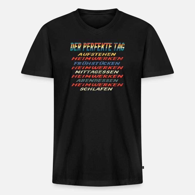 Heimwerker Geschenkidee Handwerker - Männer Premium Bio T-Shirt mit V-Ausschnitt - Schwarz