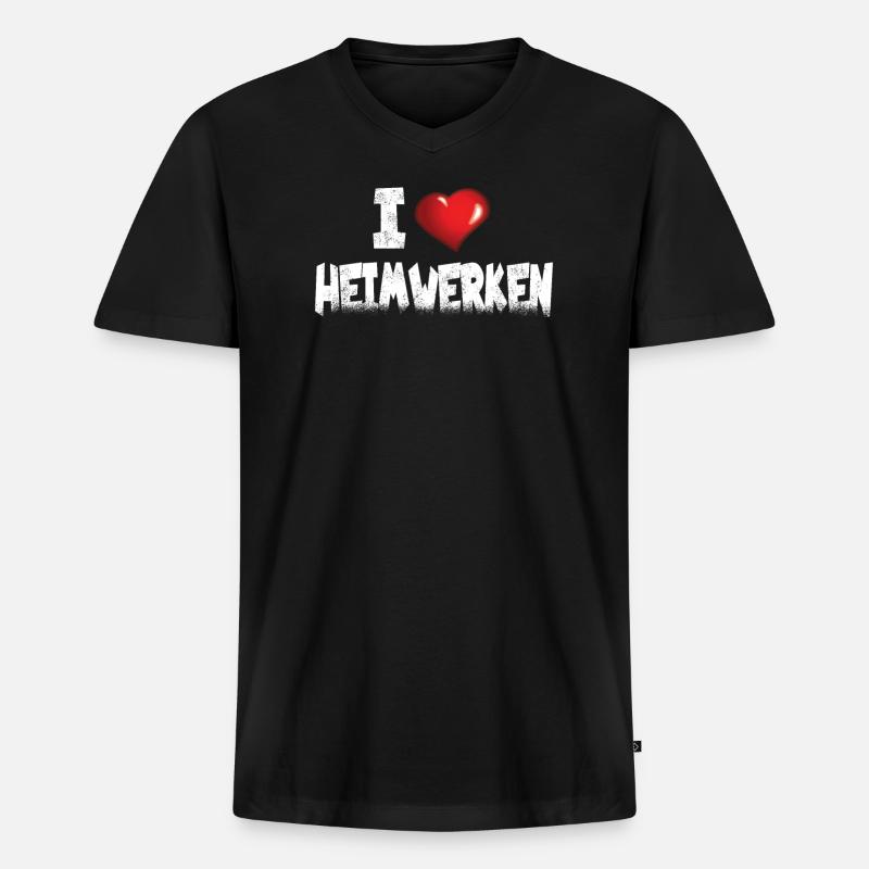 Heimwerker Geschenkidee Handwerker - Männer Premium Bio T-Shirt mit V-Ausschnitt - Schwarz