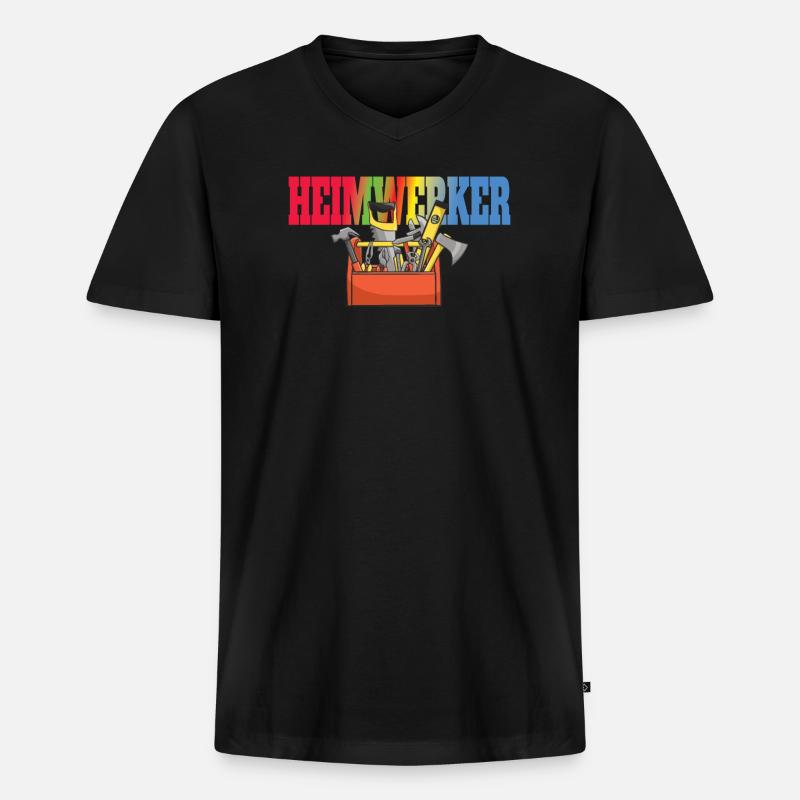 Heimwerker Geschenkidee Handwerker - Männer Premium Bio T-Shirt mit V-Ausschnitt - Schwarz