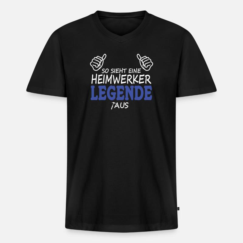 Heimwerker Geschenkidee Handwerker - Männer Premium Bio T-Shirt mit V-Ausschnitt - Schwarz
