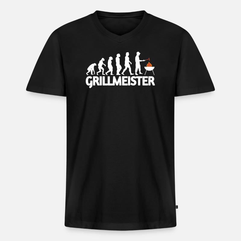 Grillen und Camper Geschenkidee - Männer Premium Bio T-Shirt mit V-Ausschnitt - Schwarz