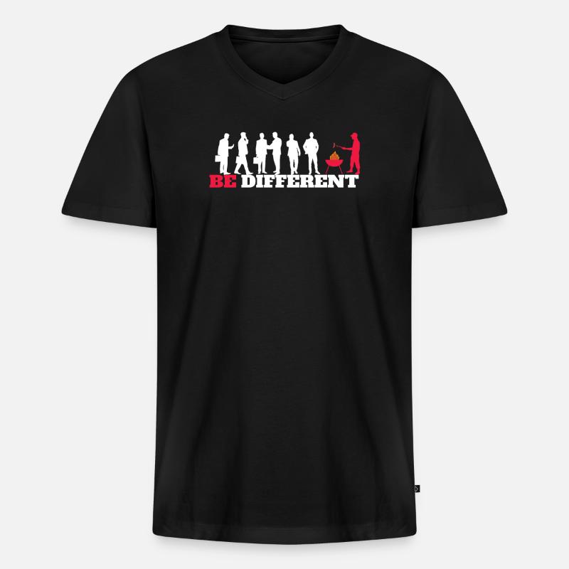 Grillen und Camper Geschenkidee - Männer Premium Bio T-Shirt mit V-Ausschnitt - Schwarz