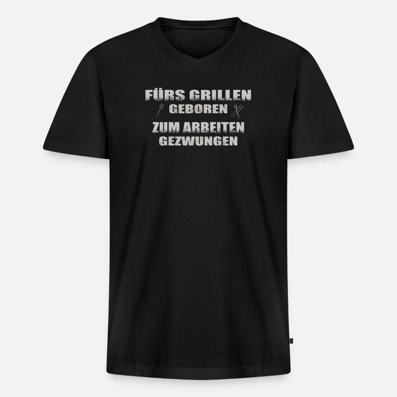 Grillen und Camper Geschenkidee - Männer Premium Bio T-Shirt mit V-Ausschnitt - Schwarz