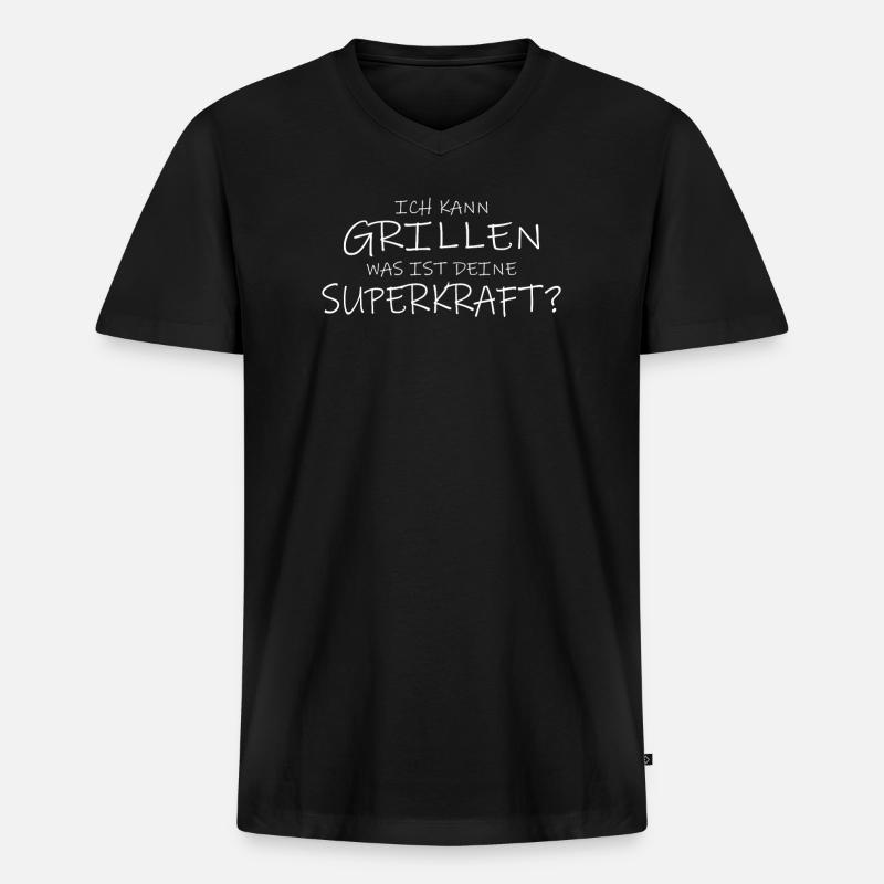 Grillen und Camper Geschenkidee - Männer Premium Bio T-Shirt mit V-Ausschnitt - Schwarz