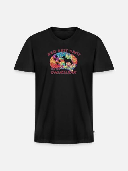 Hundezubehör Rottweiler Hundebesitzer - Männer Premium Bio T-Shirt mit V-Ausschnitt - Schwarz