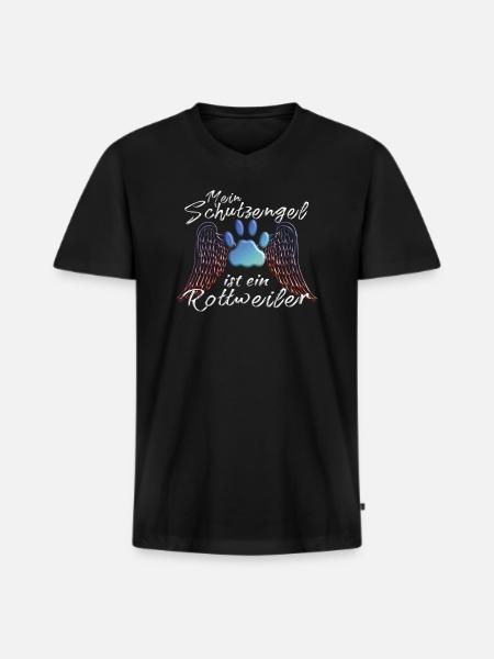 Hundezubehör Rottweiler Hundebesitzer - Männer Premium Bio T-Shirt mit V-Ausschnitt - Schwarz