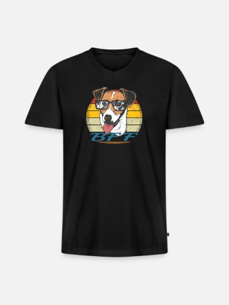 Hundezubehör Terrier Hundebesitzer - Männer Premium Bio T-Shirt mit V-Ausschnitt - Schwarz