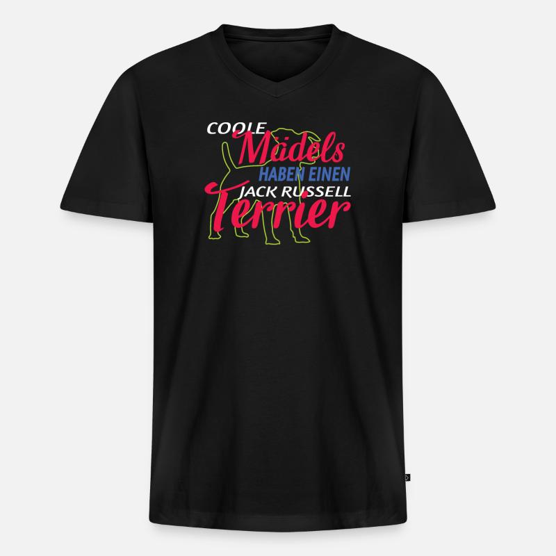 Hundezubehör Terrier Hundebesitzer - Männer Premium Bio T-Shirt mit V-Ausschnitt - Schwarz