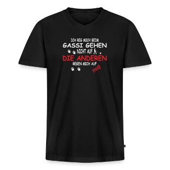 Hundezubehör Terrier Hundebesitzer - Männer Premium Bio T-Shirt mit V-Ausschnitt - Schwarz - Vorne - Nico (187cm)