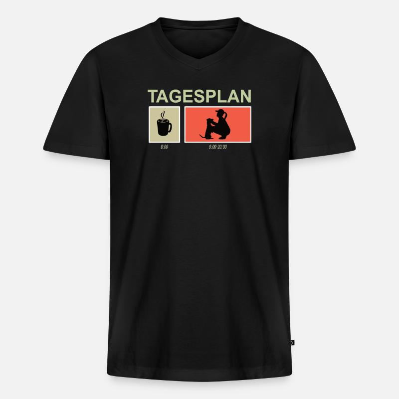 Hundezubehör Terrier Hundebesitzer - Männer Premium Bio T-Shirt mit V-Ausschnitt - Schwarz
