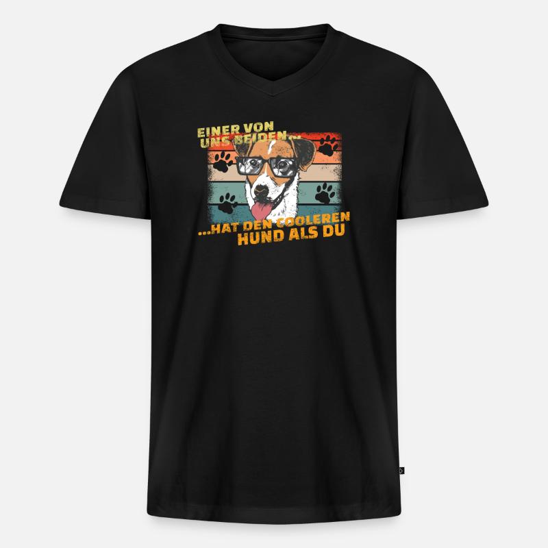 Hundezubehör Terrier Hundebesitzer - Männer Premium Bio T-Shirt mit V-Ausschnitt - Schwarz