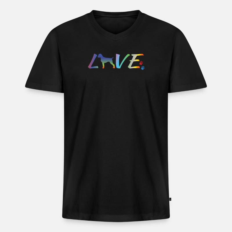 Hunde Deutsch Drahthaar Hundebesitzer - Männer Premium Bio T-Shirt mit V-Ausschnitt - Schwarz