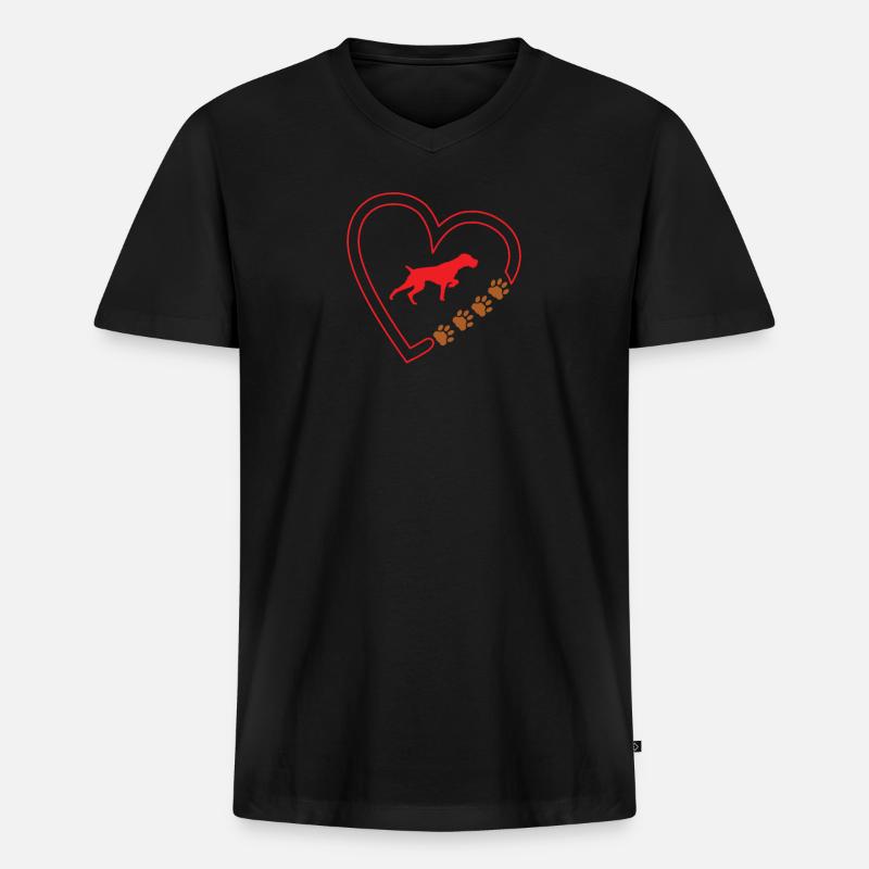 Hunde Deutsch Drahthaar Hundebesitzer - Männer Premium Bio T-Shirt mit V-Ausschnitt - Schwarz