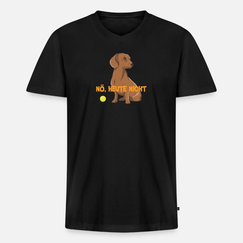 Hund Dackel Hundebesitzer Geschenkidee - Männer Premium Bio T-Shirt mit V-Ausschnitt - Schwarz