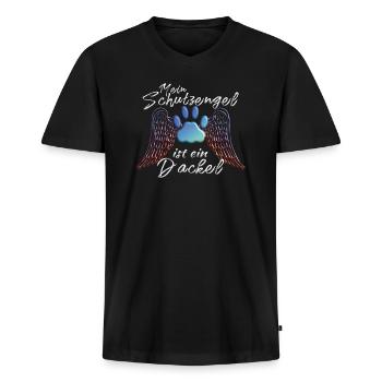 Hunderasse Dackel für Hundeliebhaber - Männer Premium Bio T-Shirt mit V-Ausschnitt - Schwarz - Vorne - Nico (187cm)
