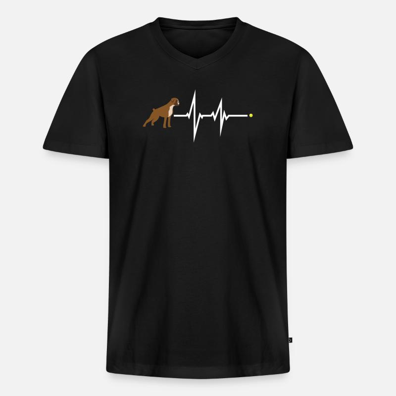 Hund Boxer Hundebesitzer Geschenkidee - Männer Premium Bio T-Shirt mit V-Ausschnitt - Schwarz