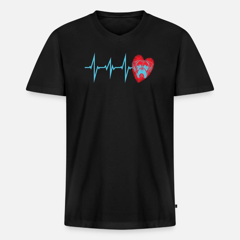 Hund Boxer Hundebesitzer Geschenkidee - Männer Premium Bio T-Shirt mit V-Ausschnitt - Schwarz