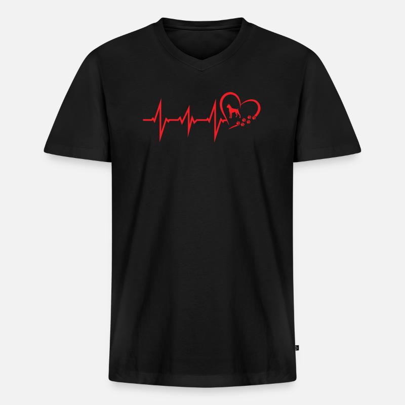 Hund Boxer Hundebesitzer Geschenkidee - Männer Premium Bio T-Shirt mit V-Ausschnitt - Schwarz