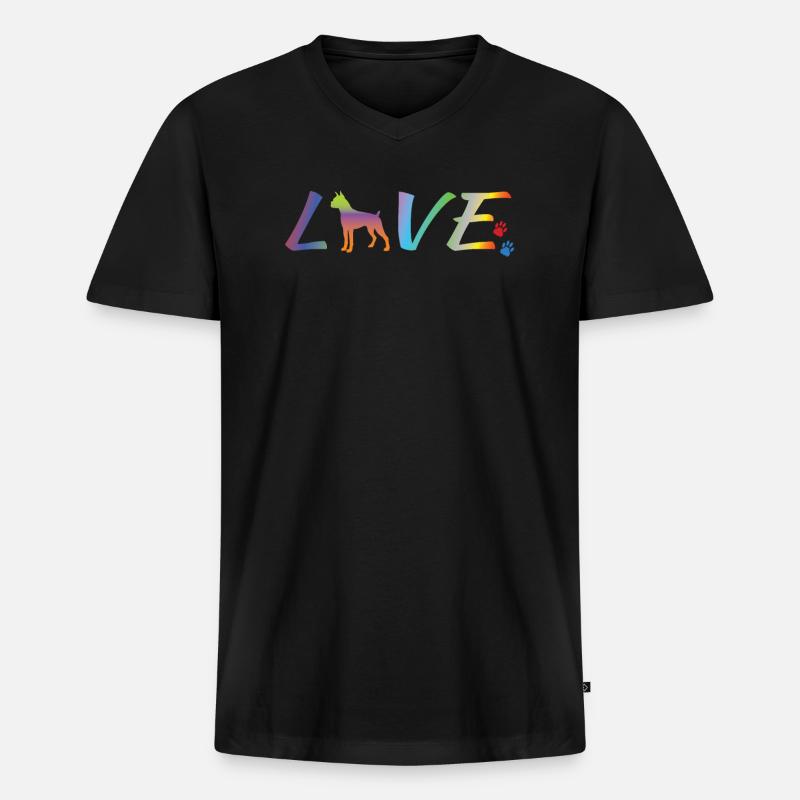 Hund Boxer Hundebesitzer Geschenkidee - Männer Premium Bio T-Shirt mit V-Ausschnitt - Schwarz