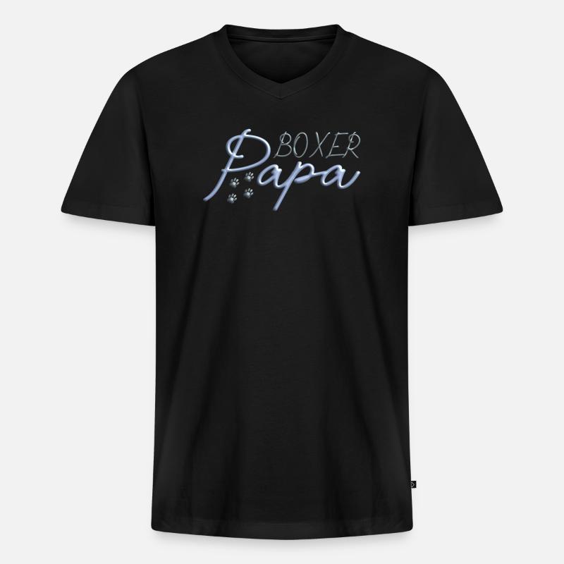 Hund Boxer Hundebesitzer Geschenkidee - Männer Premium Bio T-Shirt mit V-Ausschnitt - Schwarz