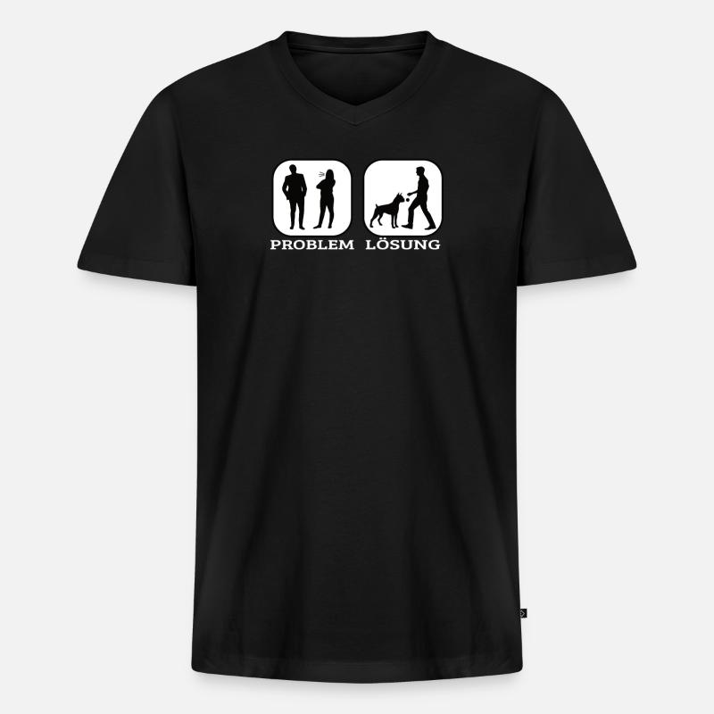 Hund Boxer Hundebesitzer Geschenkidee - Männer Premium Bio T-Shirt mit V-Ausschnitt - Schwarz