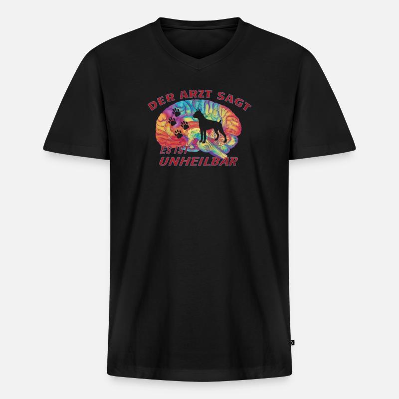 Hund Boxer Hundebesitzer Geschenkidee - Männer Premium Bio T-Shirt mit V-Ausschnitt - Schwarz