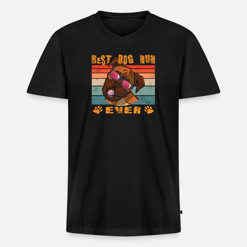 Hund Boxer Hundebesitzer Geschenkidee - Männer Premium Bio T-Shirt mit V-Ausschnitt - Schwarz