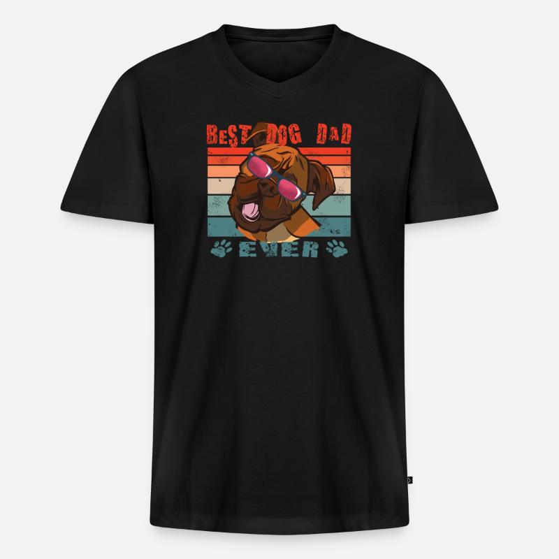 Hund Boxer Hundebesitzer Geschenkidee - Männer Premium Bio T-Shirt mit V-Ausschnitt - Schwarz