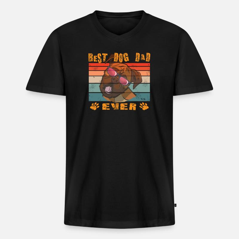 Hund Boxer Hundebesitzer Geschenkidee - Männer Premium Bio T-Shirt mit V-Ausschnitt - Schwarz